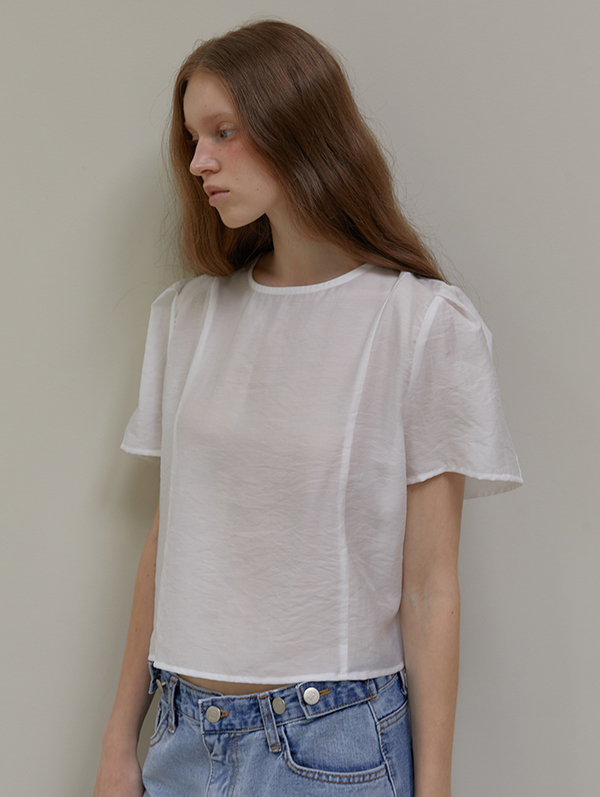 [2nd 재입고] TIME HALF BLOUSE (IVORY)
